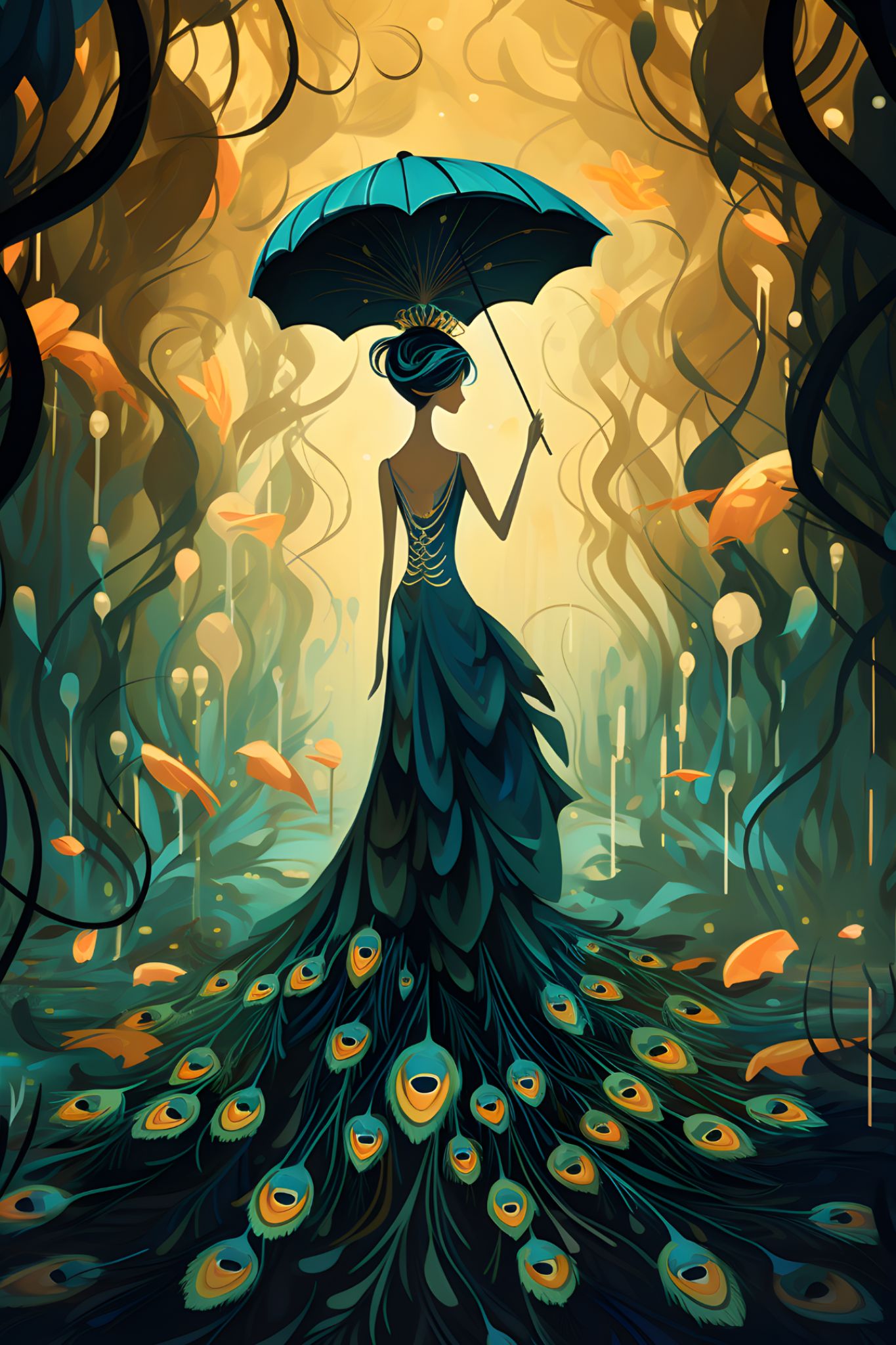 Peacock Lady 200 Page Composition Book